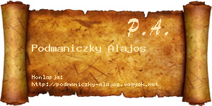 Podmaniczky Alajos névjegykártya